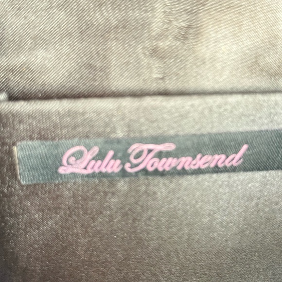 Lulu Townsend Patent Clutch Black Gold Bar Chain Evening Bag Chic - Picture 5 of 8